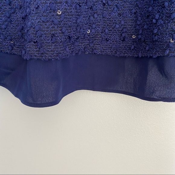 ALFANI sequin detail tunic top sweater navy M - Picture 6 of 8